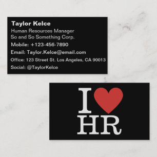 Tarjeta De Visita Me ❤️ HR - Departamento de Recursos Humanos/Person