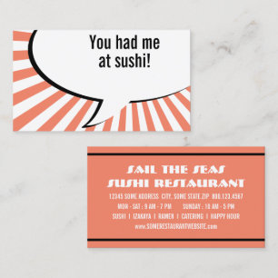 Tarjeta De Visita me tenías en sushi
