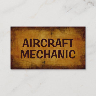Tarjeta de visita mecánica de aeronaves antigua