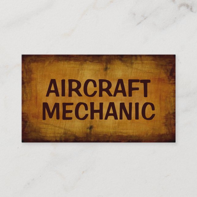 Tarjeta de visita mecánica de aeronaves antigua (Anverso)