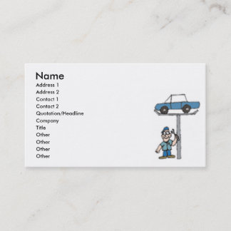 Tarjeta de visita mecánica del motor