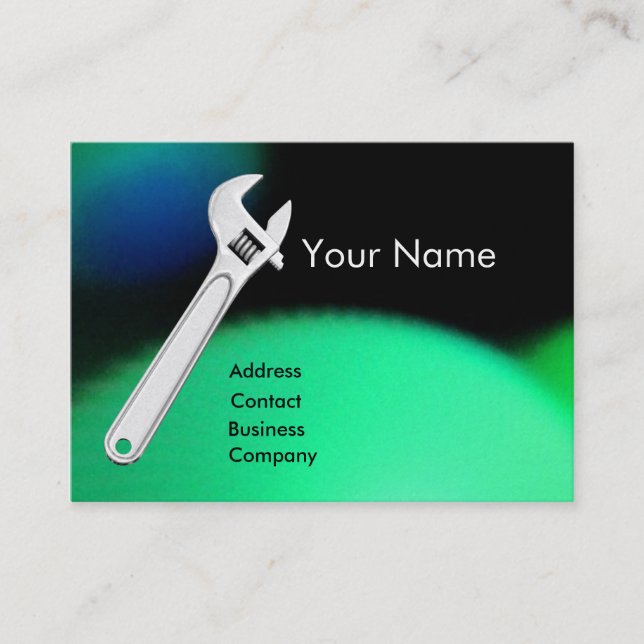 Tarjeta De Visita MECÁNICA METALIZADO WRANCESA, PLUMBERS Monogram Pe (Anverso)