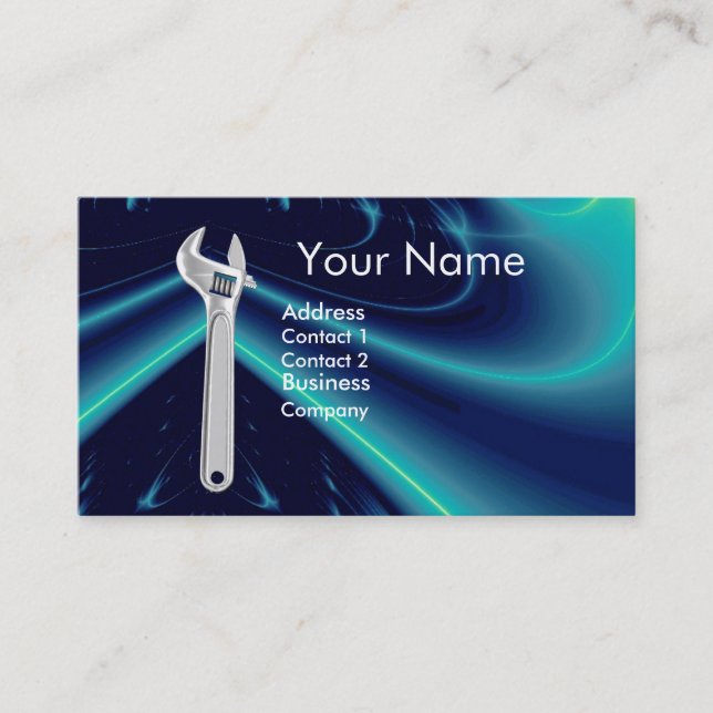 TARJETA DE VISITA MECÁNICA METALIZADO WRANCH, MONOGRAMA DE PLUMBRES (Anverso)