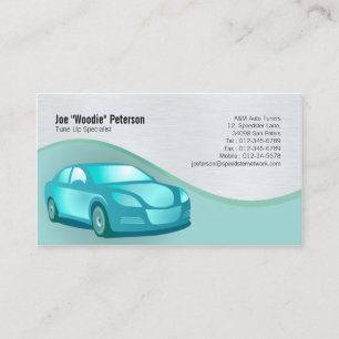Tarjeta de visita mecánica Sedan Car Silhouette