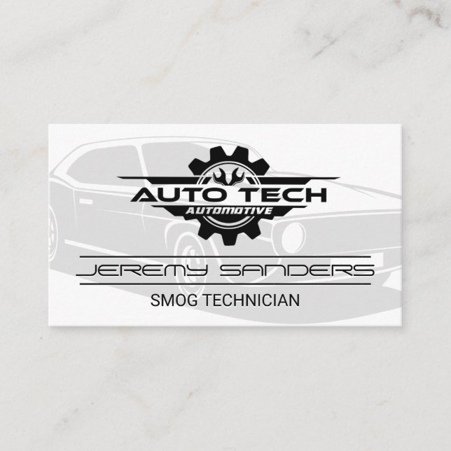 Tarjeta De Visita Mecánica técnica automática | Servicios de reparac (Anverso)