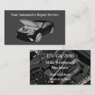 Tarjeta De Visita Mecánico Automático de Doble Cara Genial