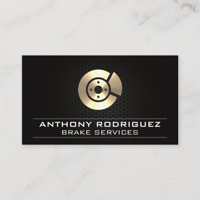 Tarjeta De Visita Mecánico automático | Icono de rotor de oro (Anverso)
