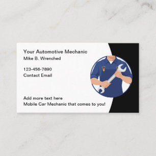 Tarjeta De Visita Mecánico Automotor Automotor Simple