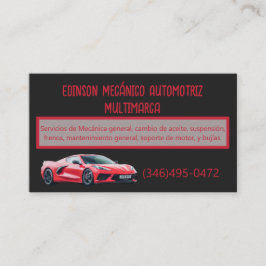Tarjeta de visita Mecánico Automotriz