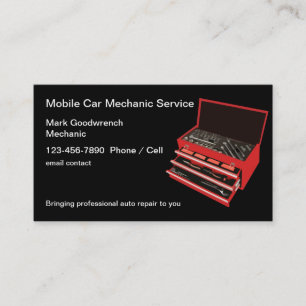 Tarjeta De Visita Mecánico Automotriz Móvil