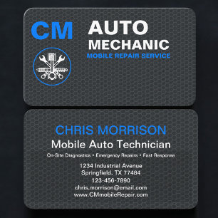 Tarjeta De Visita Mecánico Automotriz Móvil Profesional
