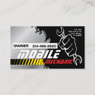 Tarjeta De Visita Mecánico Automotriz Móvil Reparación de Autos Edit