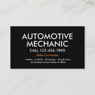 Tarjeta De Visita Mecánico Automotriz Simple y Audaz