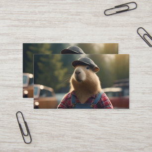 Tarjeta De Visita "Mecánico Capybara: Grasa, Engranajes y Buenos Hum