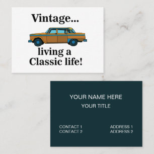 Tarjeta De Visita Mecánico de Automóviles Clásicos Antiguos
