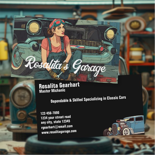 Tarjeta De Visita Mecánico de Autos Retro (Subido por el creador)