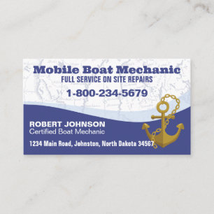 Tarjeta De Visita Mecánico de Barcos Móvil