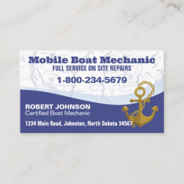 Tarjeta De Visita Mecánico de barcos móviles