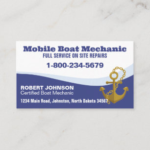 Tarjeta De Visita Mecánico de barcos móviles