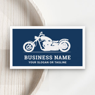 Tarjeta De Visita Mecánico de Motocicleta Motocicleta Azul Marino Bl