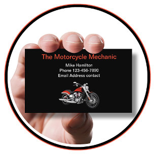 Tarjeta De Visita Mecánico de motocicletas moderno y genial