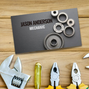 Tarjeta De Visita Mecánico de reparación automática de engranajes in