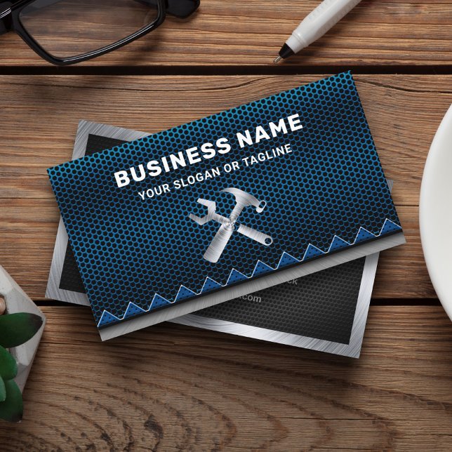 Tarjeta De Visita Mecánico de reparación automática de malla azul me (Subido por el creador)