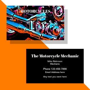 Tarjeta De Visita Mecánico de reparación de motocicletas Bold Two Si