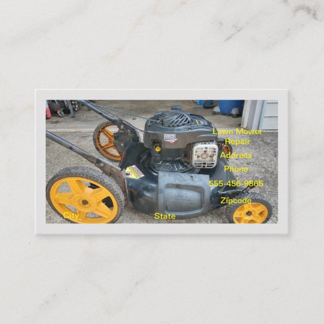 Tarjeta De Visita Mecánico de reparación de motores pequeños (Anverso)