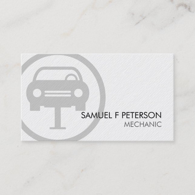 Tarjeta De Visita Mecánico de Servicio de Auto Icono Negrita (Anverso)
