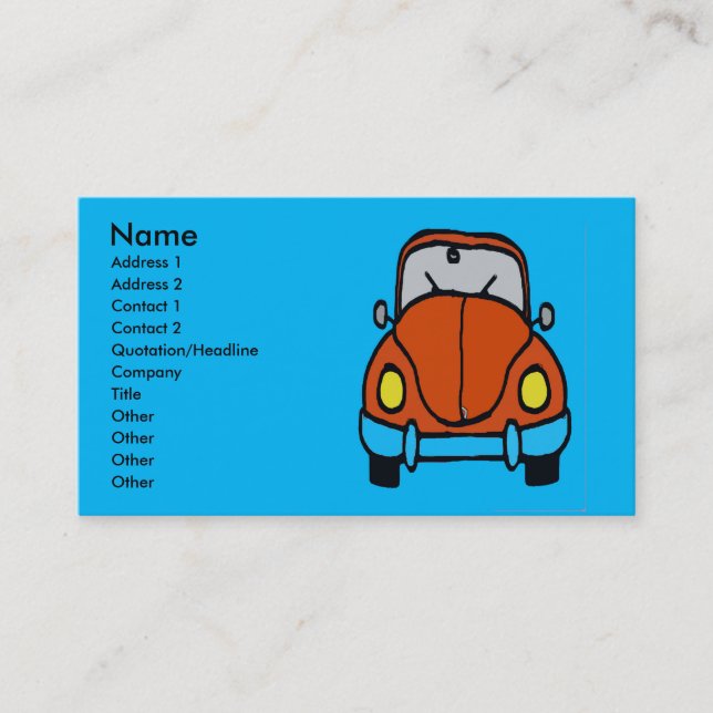 Tarjeta De Visita Mecánico del coche , Añadir texto (Anverso)