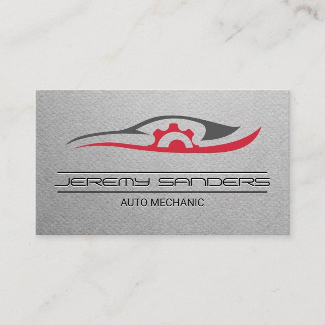 Tarjeta De Visita Mecánico | Logotipo de reparación automática (Anverso)
