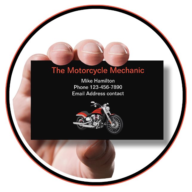 Tarjeta De Visita Mecánico moderno de motocicletas Guay (Subido por el creador)