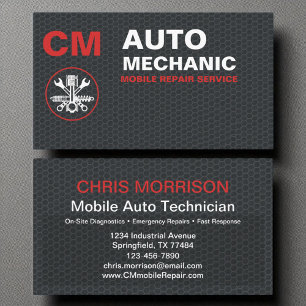 Tarjeta De Visita Mecánico móvil de servicios de reparación automáti