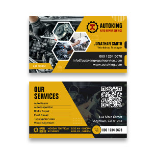 Tarjeta De Visita Mecánico Móvil, Reparación de Autos, Reparación de