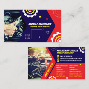Tarjeta De Visita Mecánico Móvil, Reparación de Autos, Reparación de
