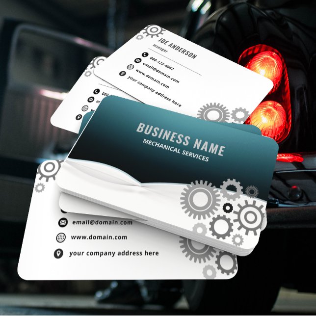 Tarjeta De Visita Mecánico Profesional Elegante  (Subido por el creador)