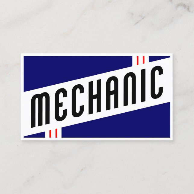 Tarjeta De Visita mecánico retro (Anverso)