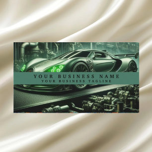 Tarjeta De Visita Mecánicos de automóviles de carreras modernos Nego