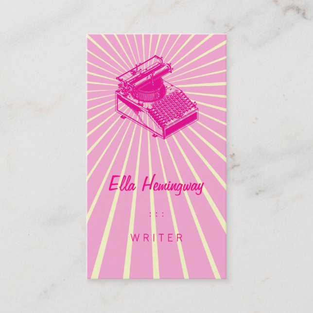 Tarjeta De Visita Mecanografíe la máquina de la escritura (Anverso)