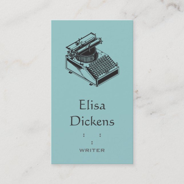 Tarjeta De Visita Mecanografíe la máquina de la escritura (Anverso)