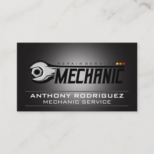 Tarjeta De Visita Mechanic Wrench | Car Repair Fix (Anverso)