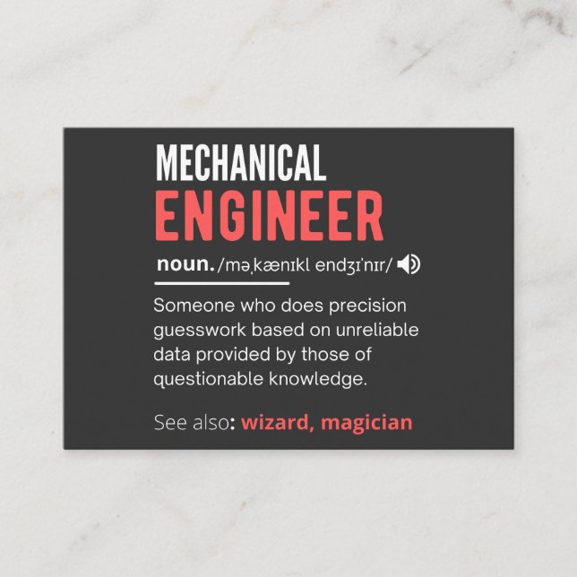 Tarjeta De Visita Mechanical ENGINEER (Anverso)