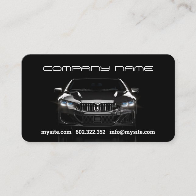 Tarjeta De Visita Mechanotive Black Car Business Card (Anverso)