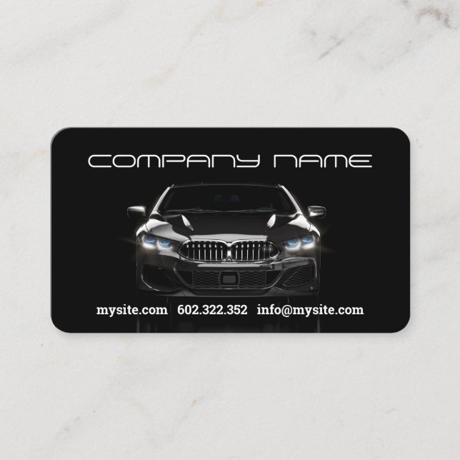 Tarjeta De Visita Mechanotive Black Car Business Card (Anverso)