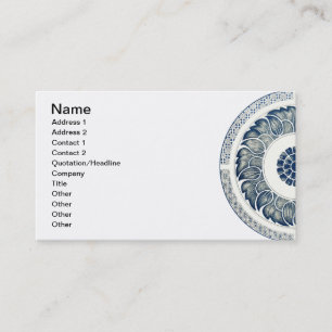 Tarjeta De Visita Medallón Chino: Chinoiserie Azul Índigo