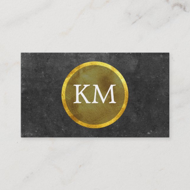 Tarjeta De Visita Medallón de oro II | Deluxe, pizarra (Anverso)