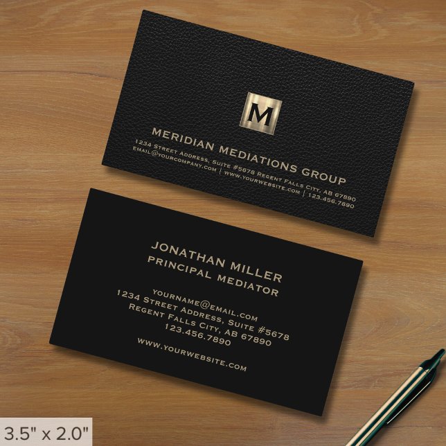 Tarjeta De Visita Mediación negra profesional (Subido por el creador)