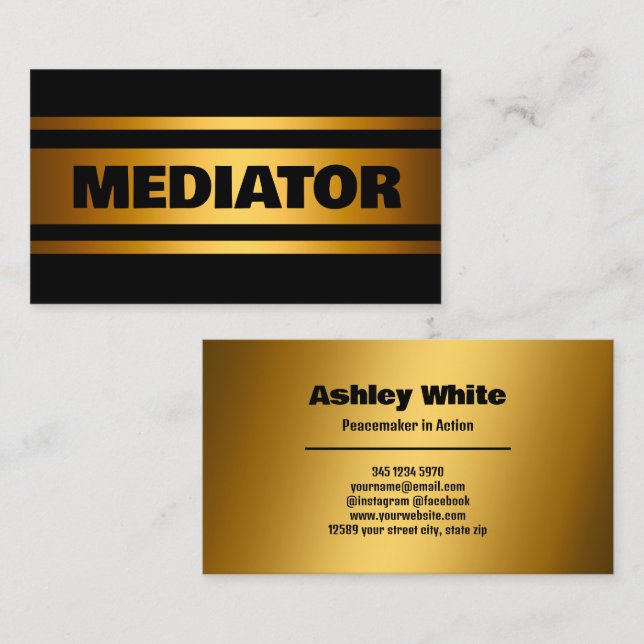 Tarjeta De Visita Mediador Golden (Anverso / Reverso)