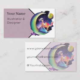 Tarjeta De Visita Medialuna celestial: Diosa de la luna y camello es